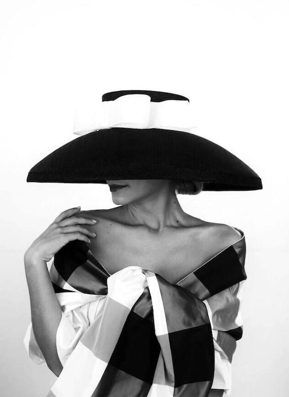 Black Sinamay Audrey Hepburn Style Hat | Etsy