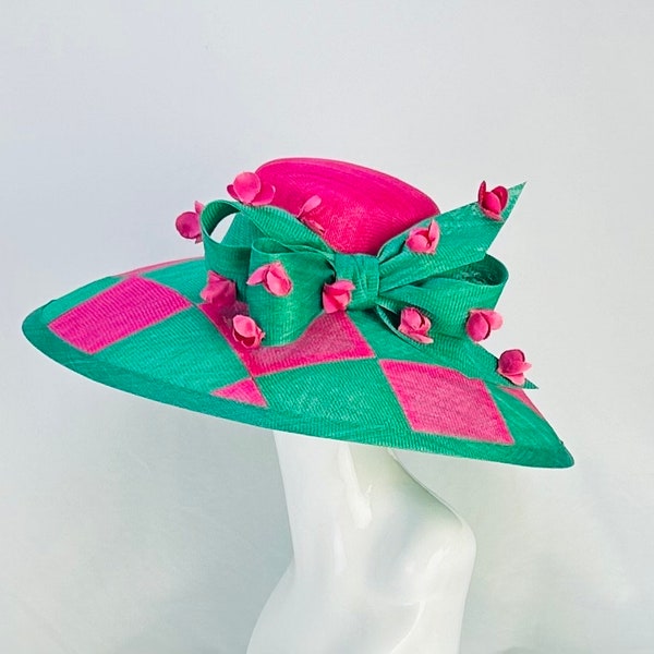 Pink and Green Kentucky Derby Hat