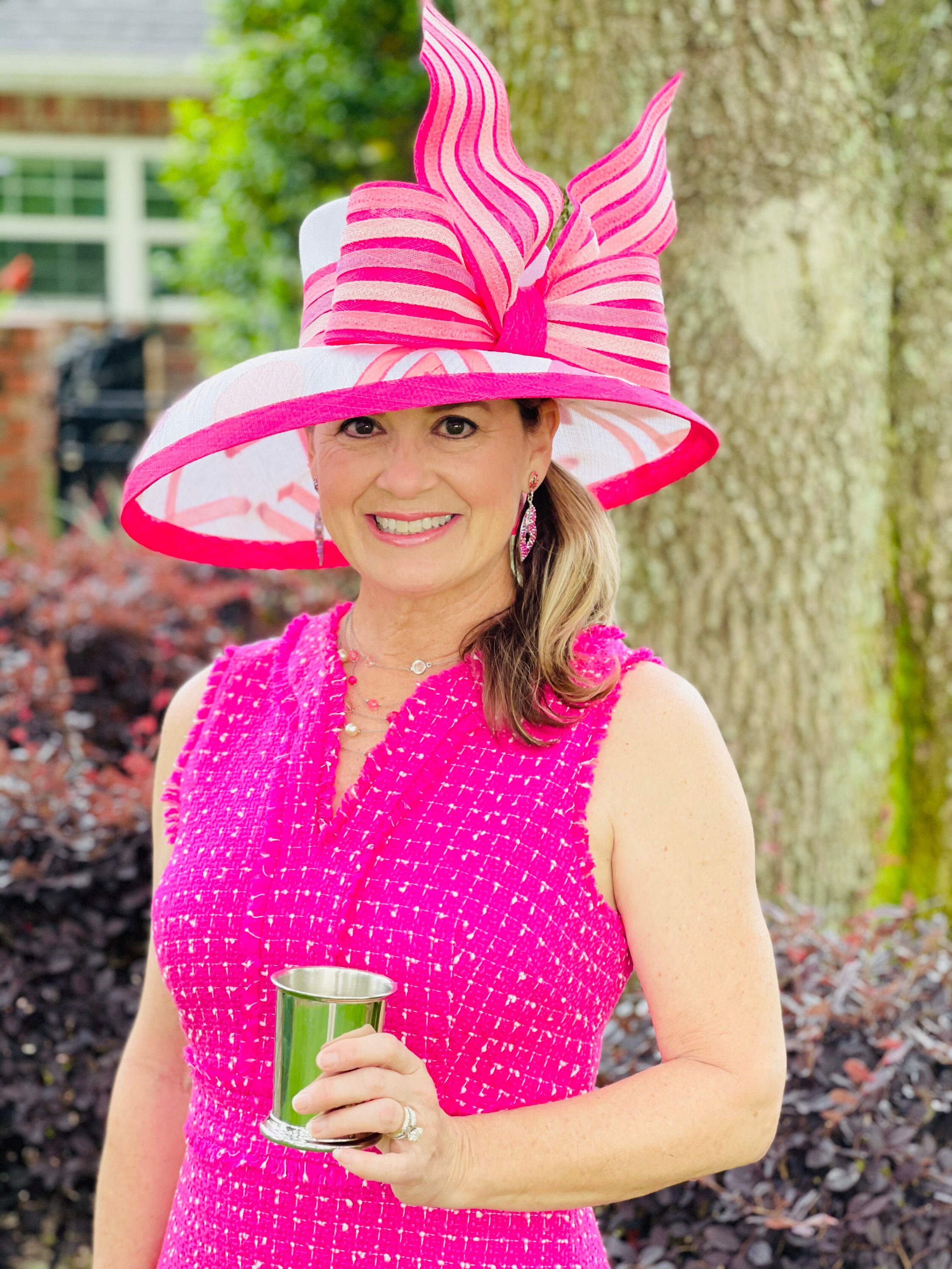 Hot pink cheap derby dress