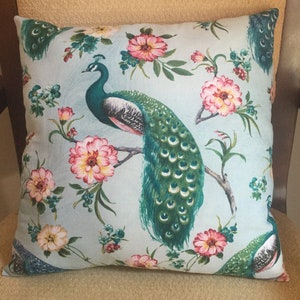 Handmade Decorative Peacock Throw Pillow | Multicolor | 13x13 |