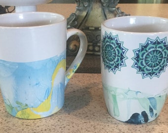 Hand Painted Coffee Mugs | Nail Polish | Ooak