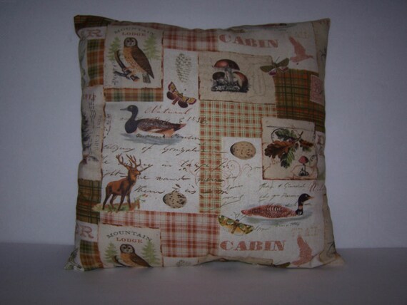 Throw | Toss | Pillow | Hunting Season | 17 X 17 | Multi-Color | 100% Cotton | Deer | Duck | Home Decor