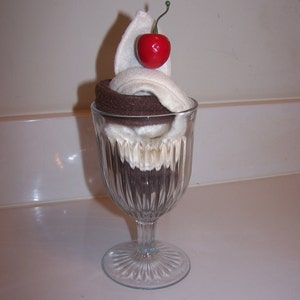 Pincushion , Ice Cream Sundae , Home Decor , Glass Serving Cup , Novelty , Felt Fabric , Adorable , Unique , Handmade