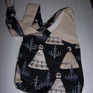Bolso cruzado, bolso de mano, pequeño, diseño de vestido de gala, negro/bronceado/gris, forro de algodón, correas ajustables, hecho a mano
