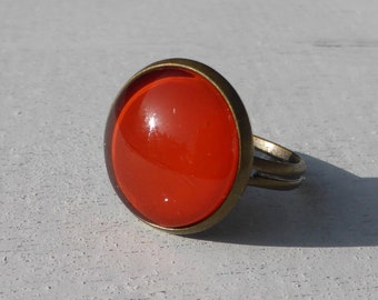 Cabochon ring - oranje