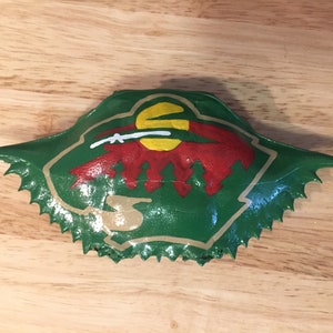 Minnesota Wild hand painted crab shell