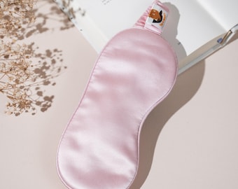 Luxury 100% Mulberry Silk Sleep Mask - Pink - 19 Momme, Ultra Soft & Comfortable - Made in Hangzhou, China’s Silk Capital