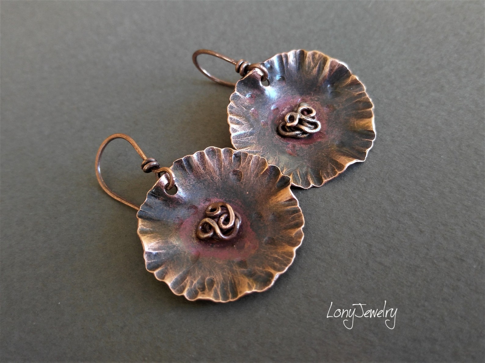 Copper Earrings Handmade Artisan Earrings Boho Earrings Copper Etsy