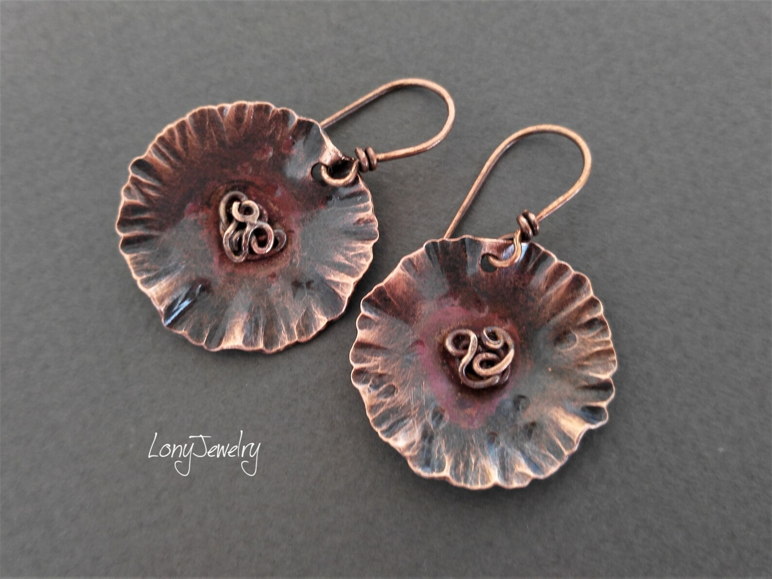 Copper Earrings Handmade Artisan Earrings Boho Earrings Copper Etsy