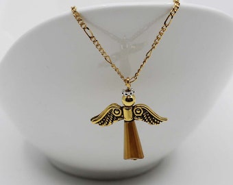 Gold angel necklace set,inspirational present,spiritual gift,fairy necklace,Christening keepsake,guardian angel, gift for mum,angel earrings