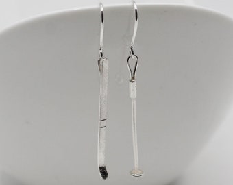 Baumelnde Silber Ski Ohrringe - Geschenk für Skifahrer