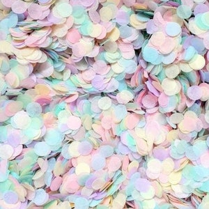 Bulk 1cm PASTEL Tissue Paper Wedding Throw Confetti - 200g - Biodegradable - Circles Round AU SELLER