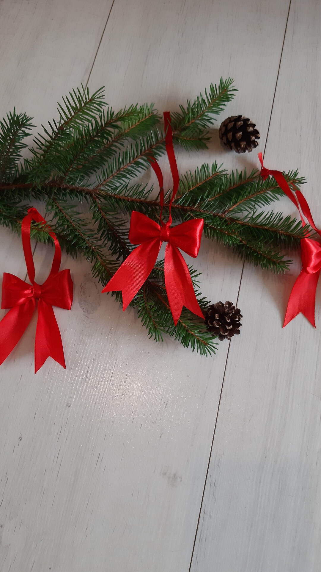 Red Christmas Bows, Red Christmas Tree Bow Set, Christmas Tree Bows
