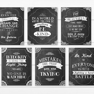 Classroom Quote Printables, Inspirational Classroom Posters, 6 posters - INSTANT DOWNLOAD - 8.5x11, 8x10, 5x7, 4x6