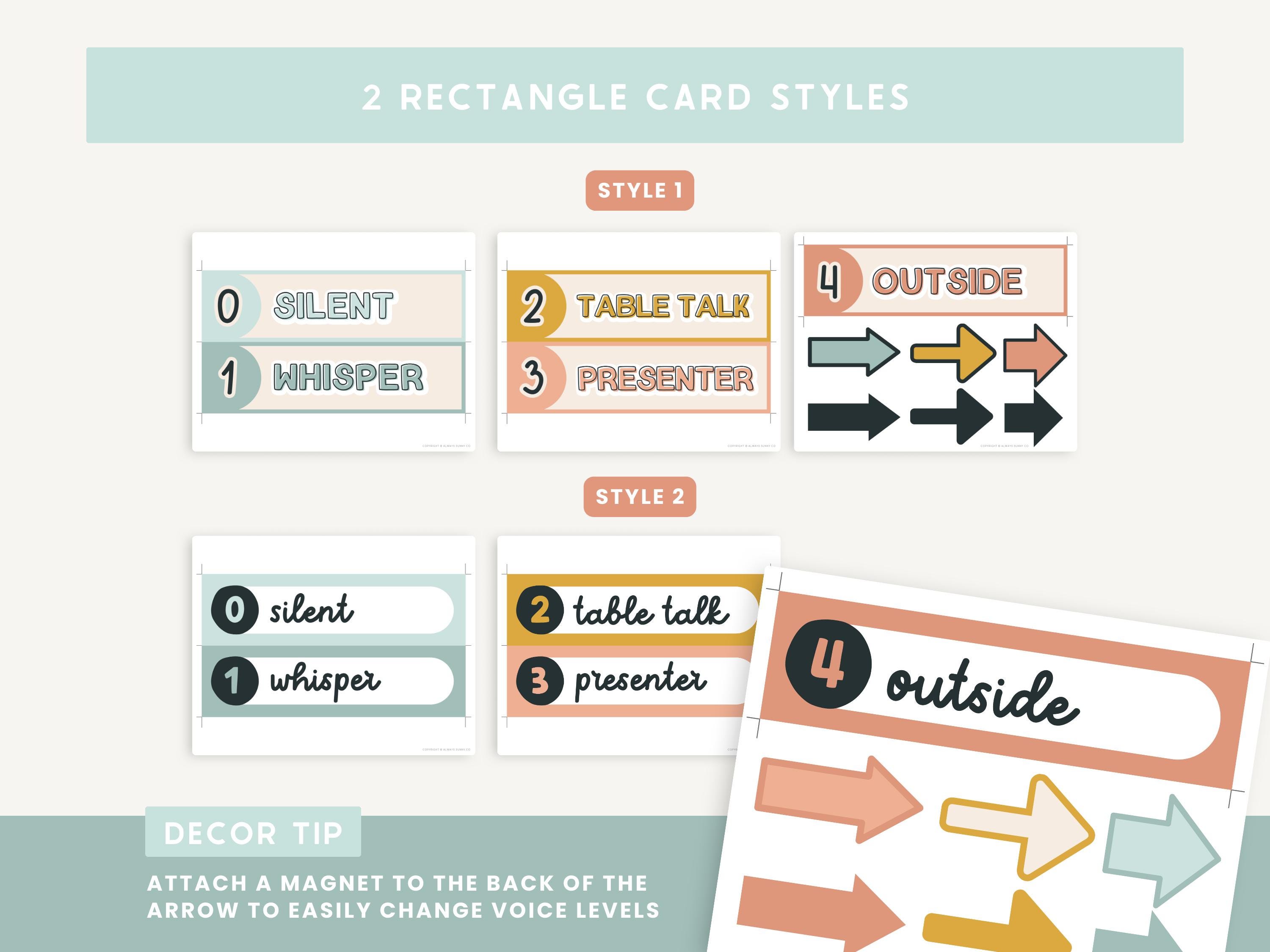 Voice Level Chart Classroom Printable Display, Editable in Canva, Cute ...