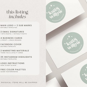 Editable Branding Kit, DIY Canva Modern Boho Logo, Retro Logo Template ...