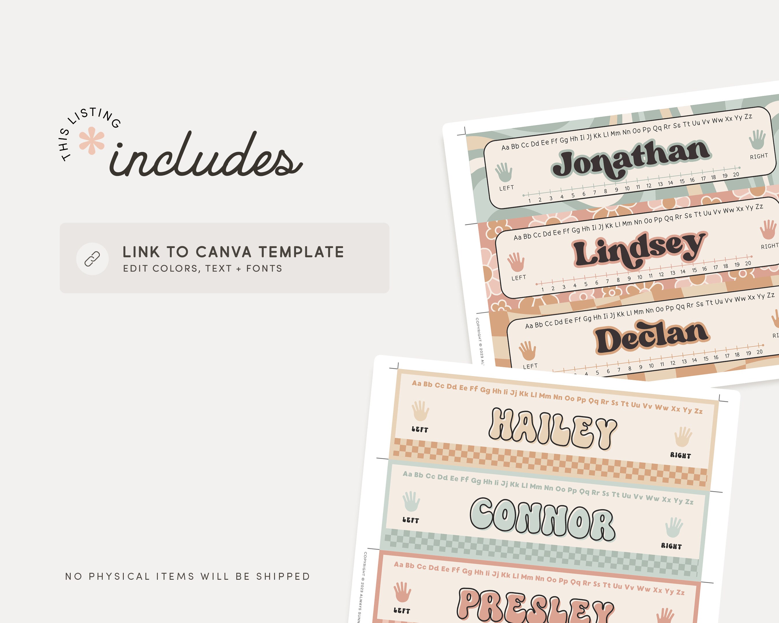 Student Desk Name Labels, Editable Classroom Printables, Student Name ...