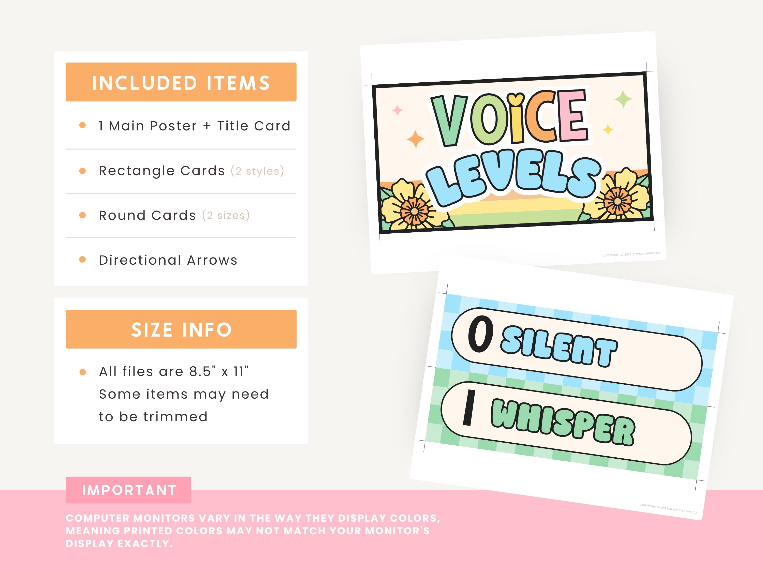 Voice Level Chart Classroom Printable Display, Editable in Canva ...