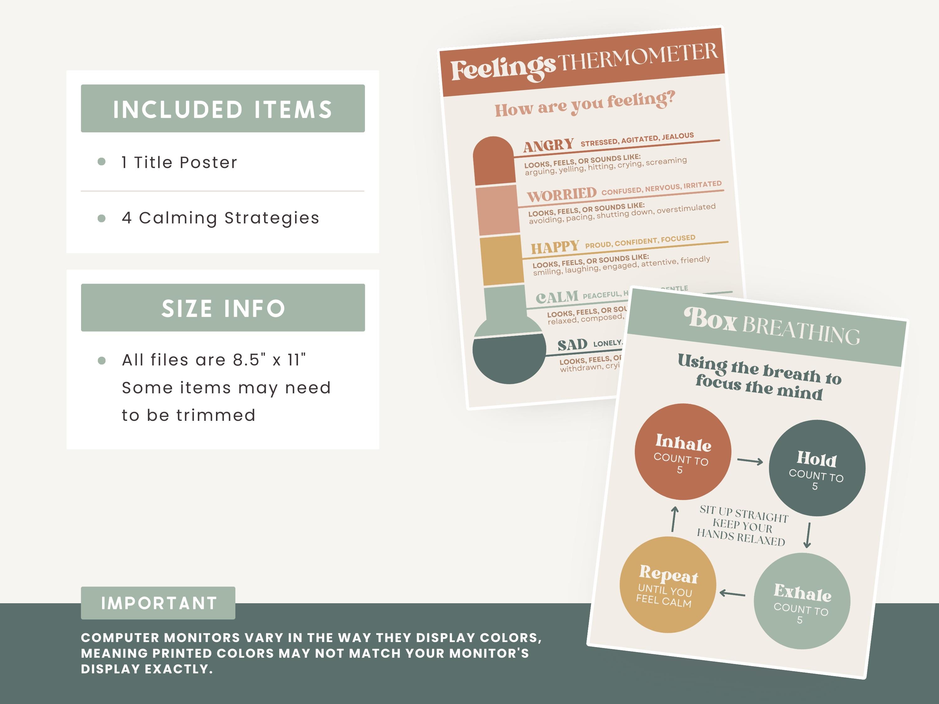 Calming Corner Editable Classroom Printables, Modern Boho Canva ...