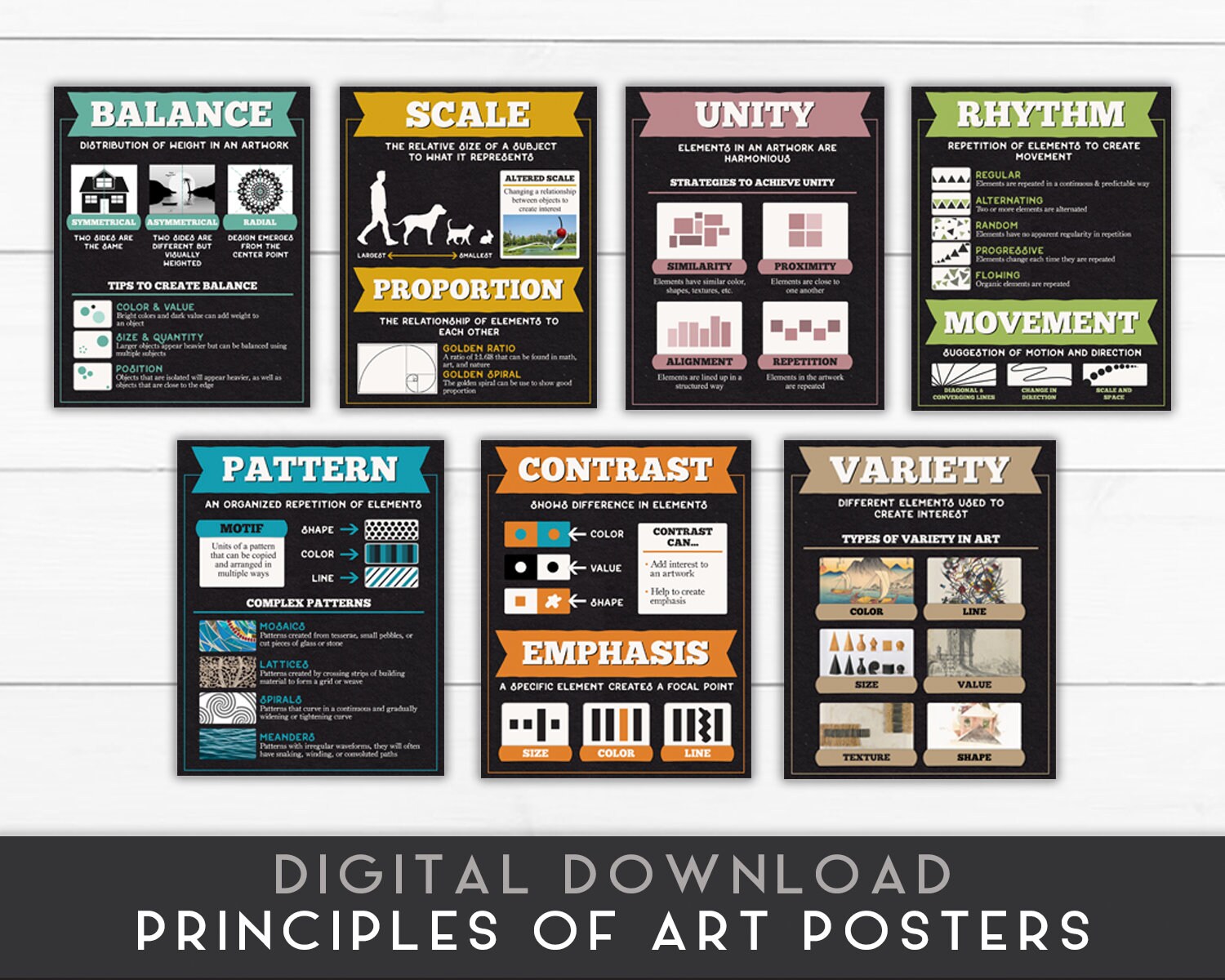 Classroom Printables Bundle 8x10-14 posters total INSTANT DOWNLOAD Art  Classroom Art Education Elements and Principles of Art Art & Collectibles  Digital Prints lifepharmafze.com