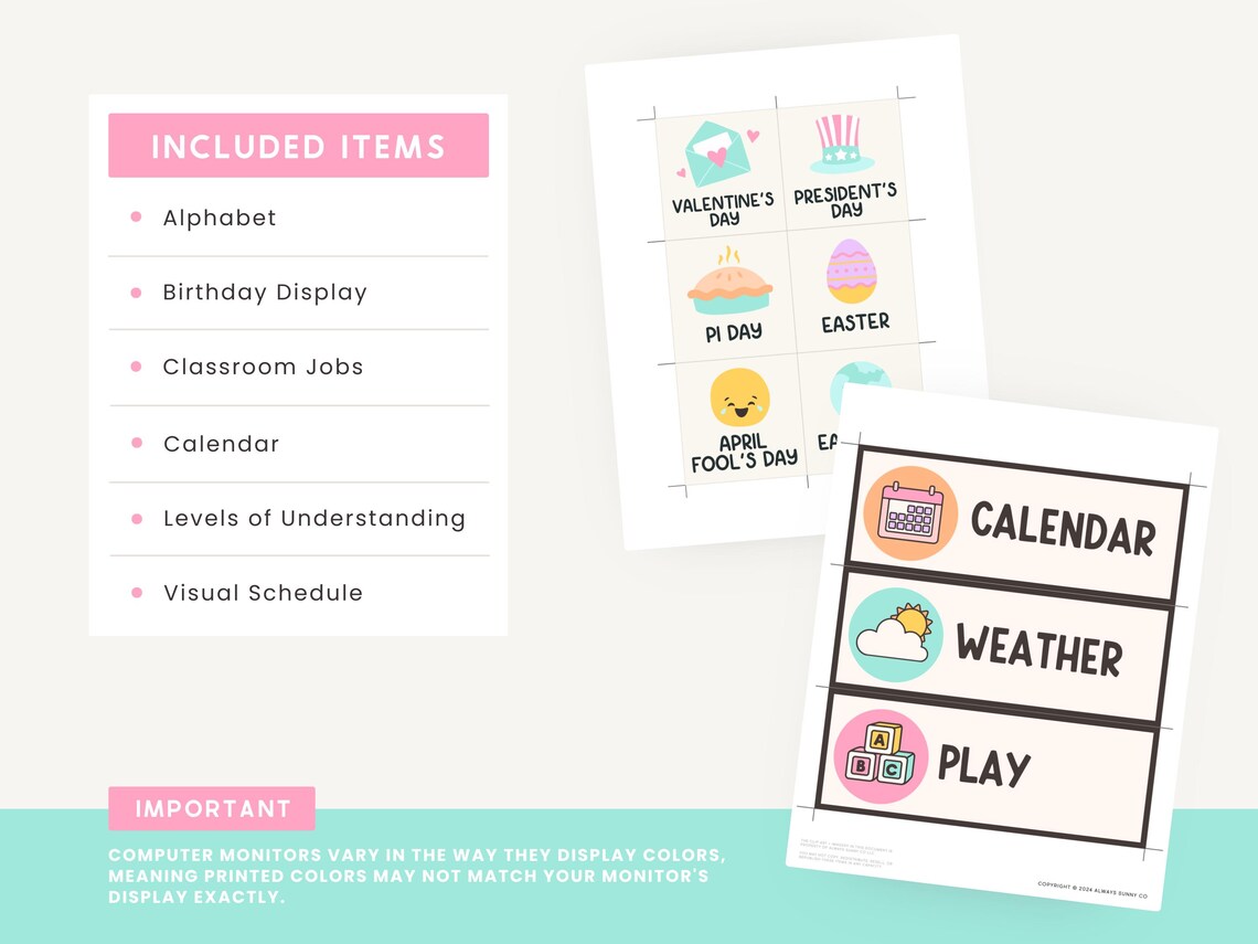 Editable Classroom Display Printable Bundle, Bright Pastels Alphabet ...