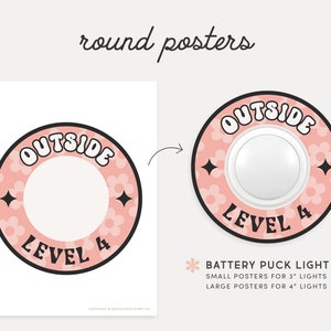 Voice Level Chart Classroom Printable Display, Editable in Canva, Retro ...