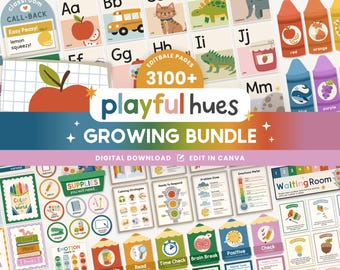 Editable Classroom Decor GROWING Printable Bundle | Elementary Posters & Visuals | Montessori Classroom | Homeschool Learning Printables