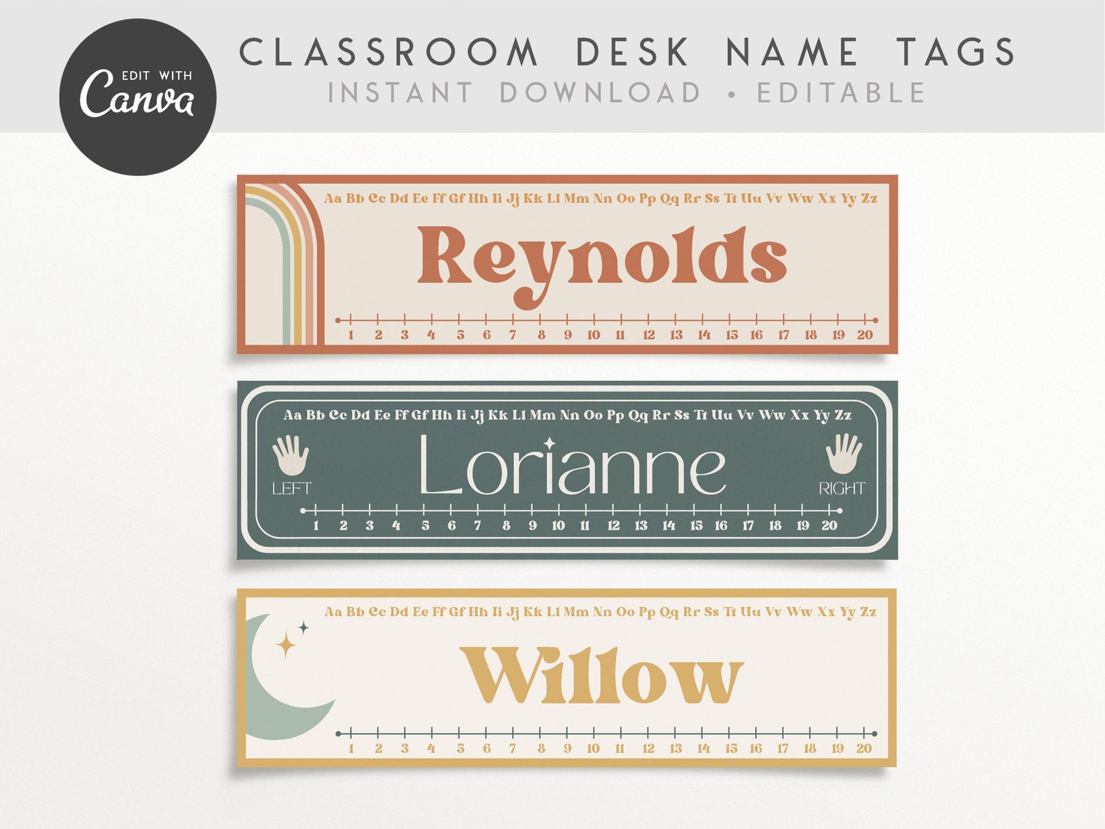 Student Desk Name Labels Editable Classroom Printables - Etsy
