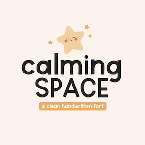 Fuente escolar Calming Space / Estilo limpio y lindo para invitaciones, tarjetas, manualidades, recursos / Fuente sans serif manuscrita moderna / Fuente para profesores