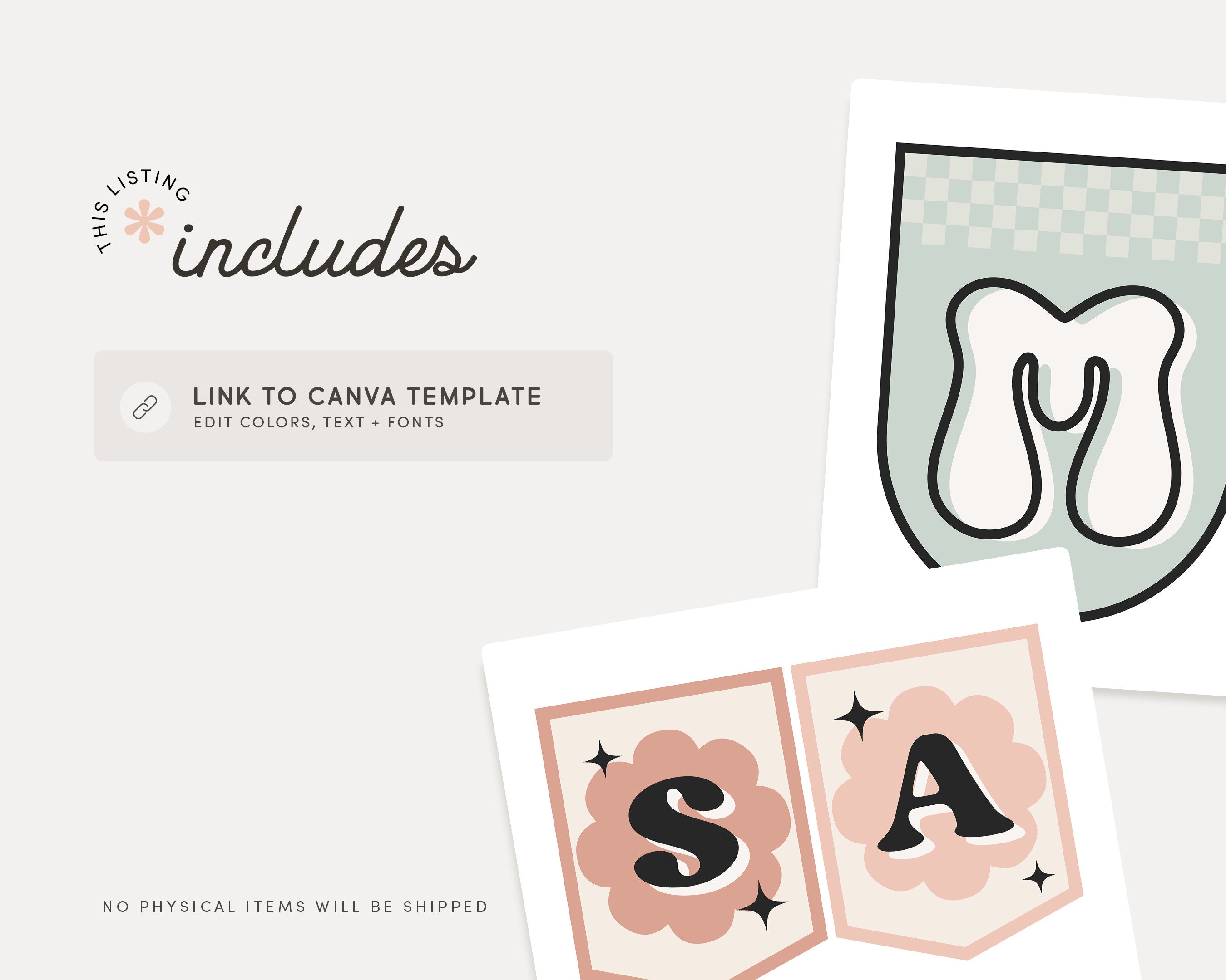 Classroom Bulletin Board Letters, Editable in Canva, Retro Pastel ...