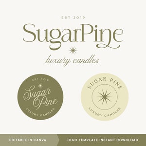 Luxury Candle Canva Editable Candle Business Logo Template - Elevate Your Brand with Opulence and Elegance