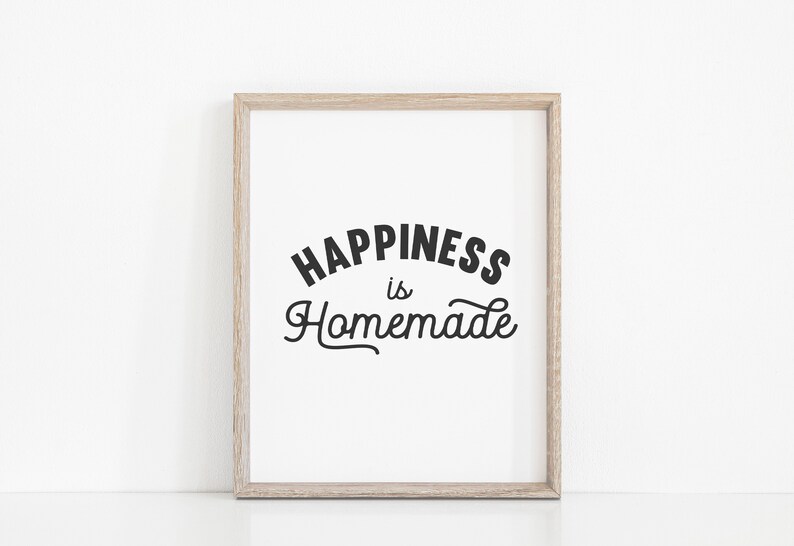 Happiness is Homemade Quote Printable Calligraphy Modern - Etsy