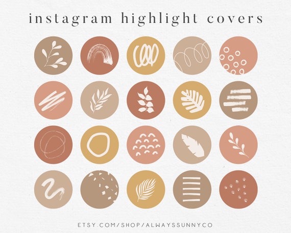 20 Warm Neutral Instagram Highlight Covers Abstract Instagram | Etsy