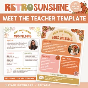 Meet the Teacher Classroom Printable Template, Teacher Introduction ...