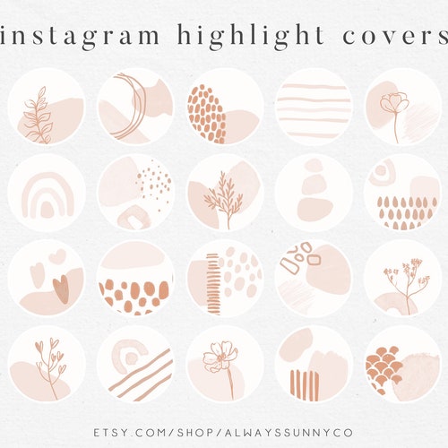 20 Peach Abstract Instagram Highlight Covers Modern Boho - Etsy