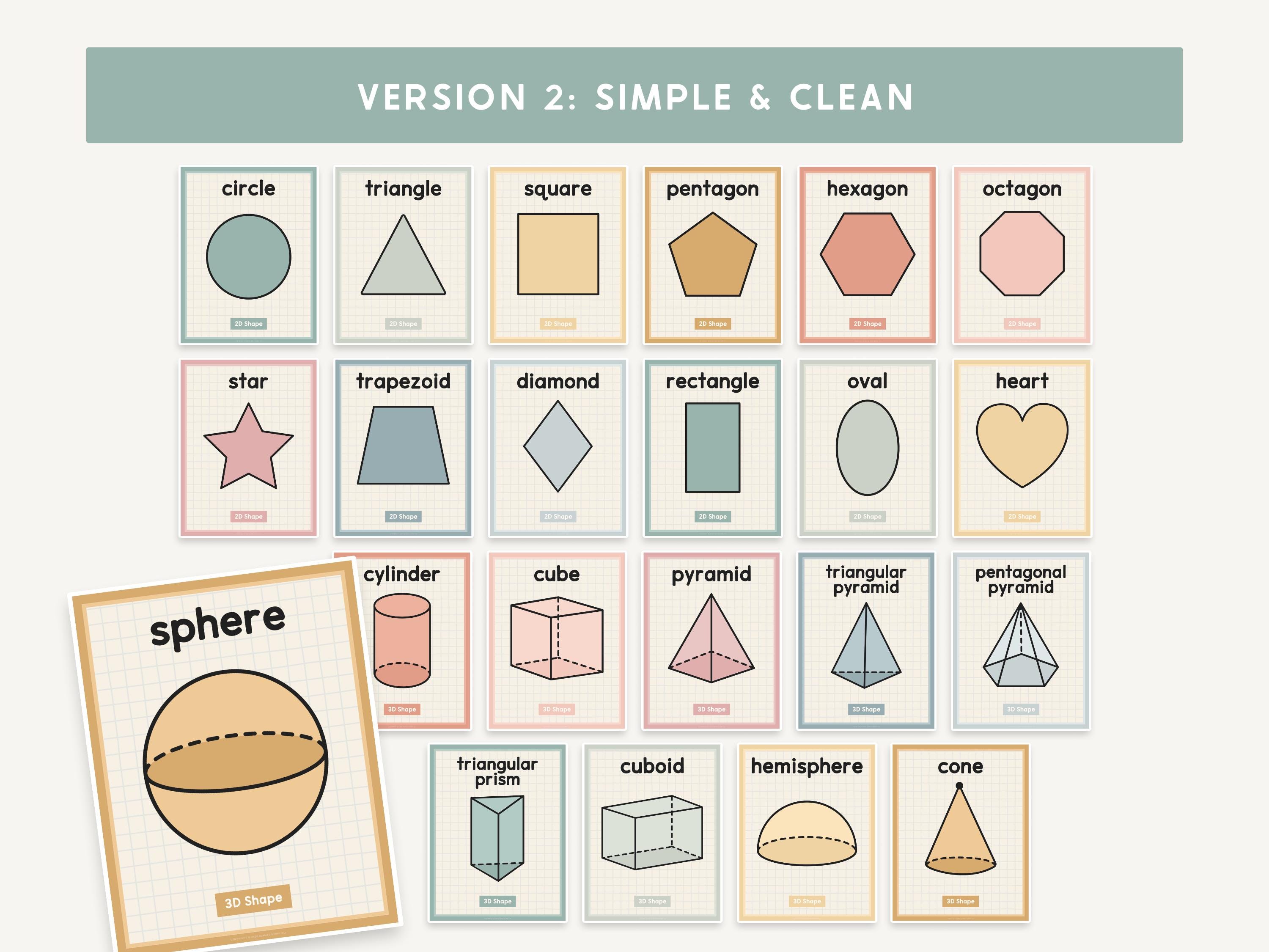 Editable Shape Varieties Editable Shape Posters for Classroom | Calming Hues Shapes With ...