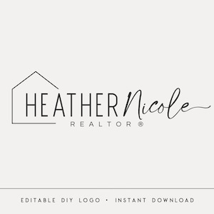 Editable Logo Template, DIY Real Estate Design, Elegant Realtor Branding, Minimalist House Logo, Instant Download