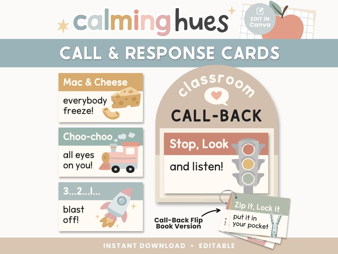 Editable Classroom Call Back Cards | Teacher Attention Getters | Call ...