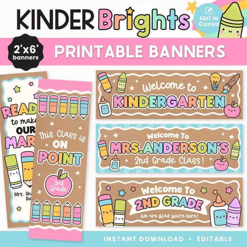 Teacher Banner Template - Etsy