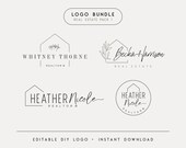 Editable Logo Templates, DIY Real Estate Logos, Realtor House Branding, Instant Download