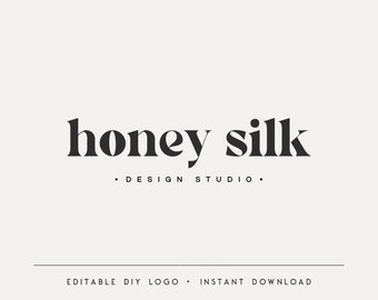Editable Logo Template, DIY Modern Boho Logo, Elegant Neutral Branding, Instant Download