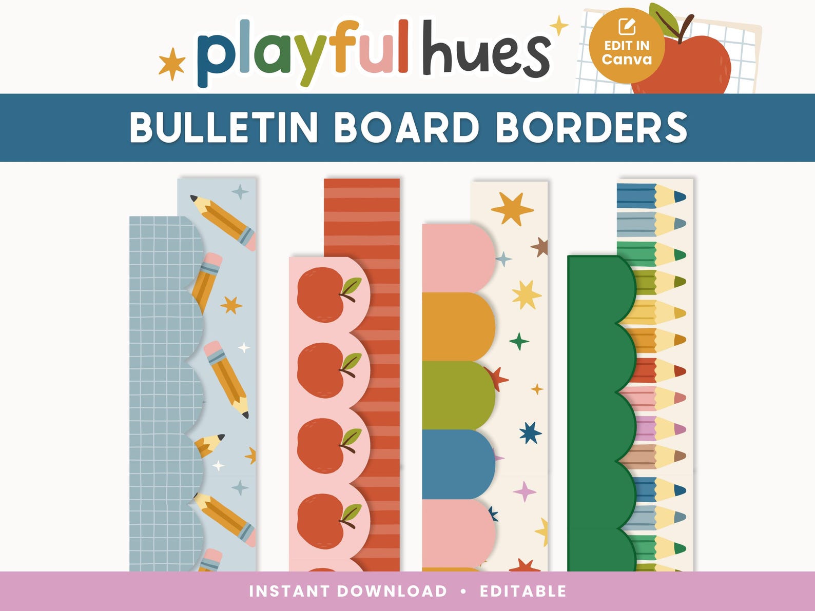 Editable Classroom Bulletin Board Borders | Playful Classroom Decor ...