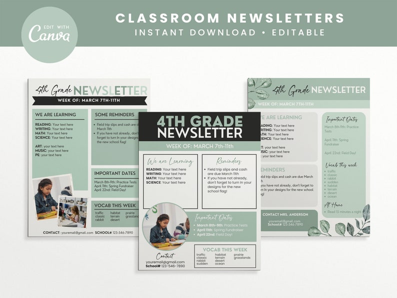 Editable Classroom Management Printable Bundle, Boho Greenery Growth ...