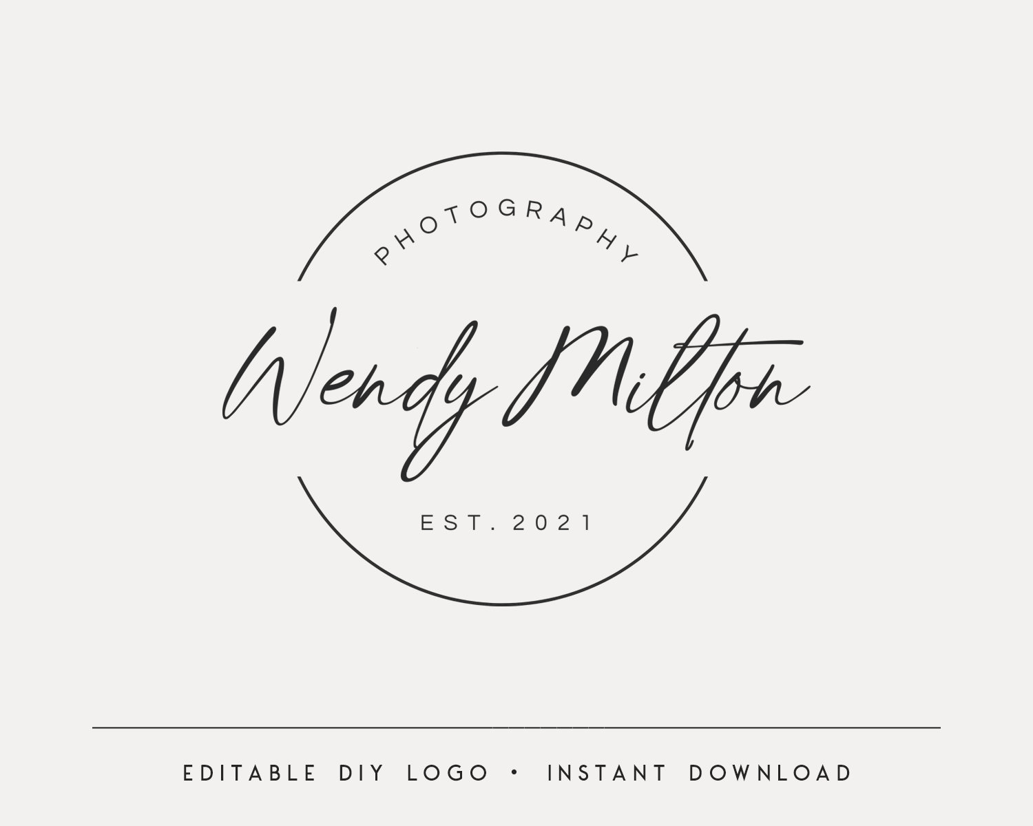 編集可能なロゴデザイン、DIY サークルロゴ、写真ロゴテンプレート、モダンニュートラルロゴ、シンプルなロゴ、即時ダウンロード - Etsy 日本, image size:1500x1200