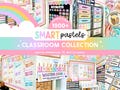 Editable Classroom Smart Pastels Complete Collection Printable Bundle, Canva Templates Classroom Management, Bright Organization Display