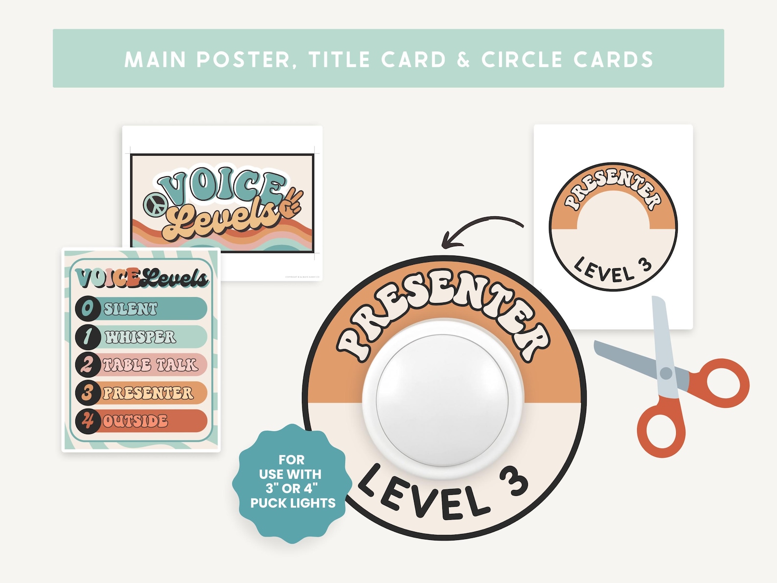 Voice Level Chart Classroom Printable Display, Editable in Canva ...