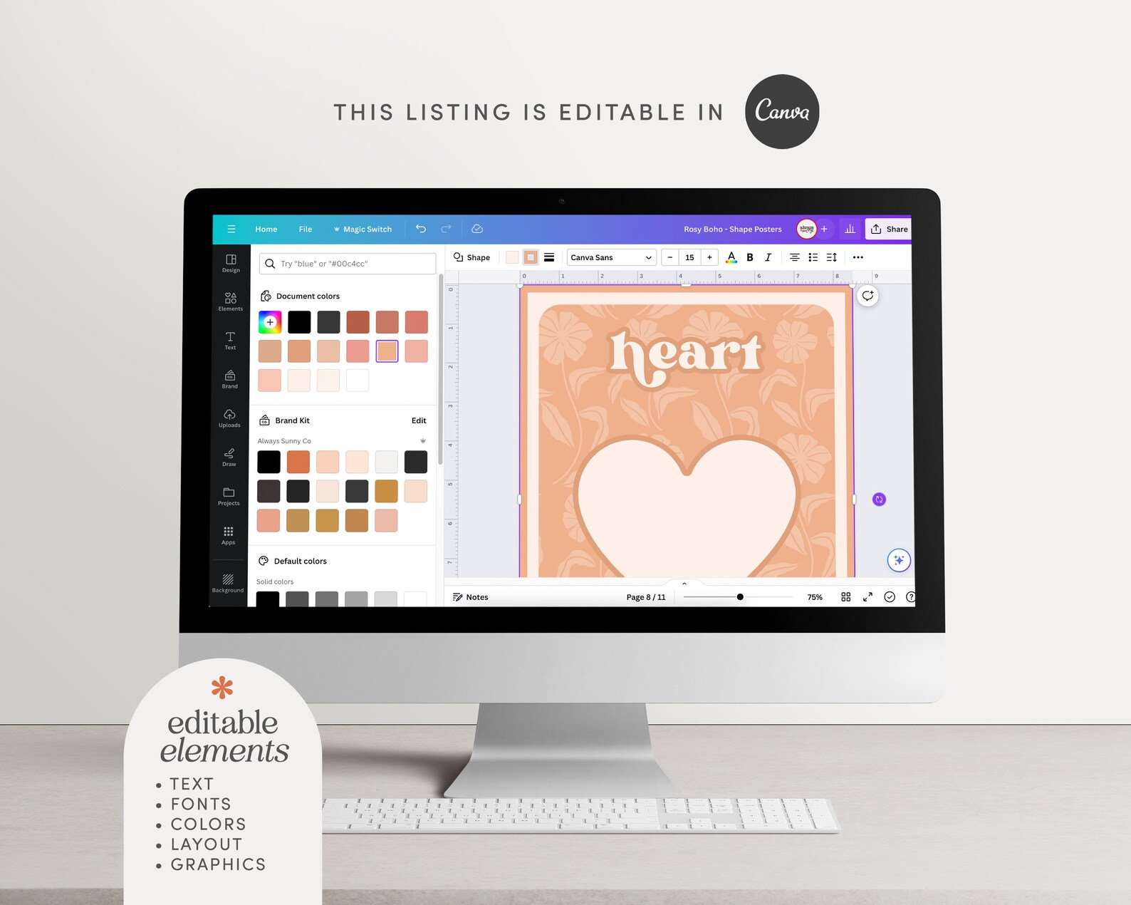 Editable Classroom Rosy Boho Complete Collection Printable Bundle ...
