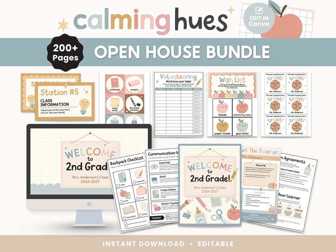 Back to School Open House Bundle | Editable Meet the Teacher Station ...