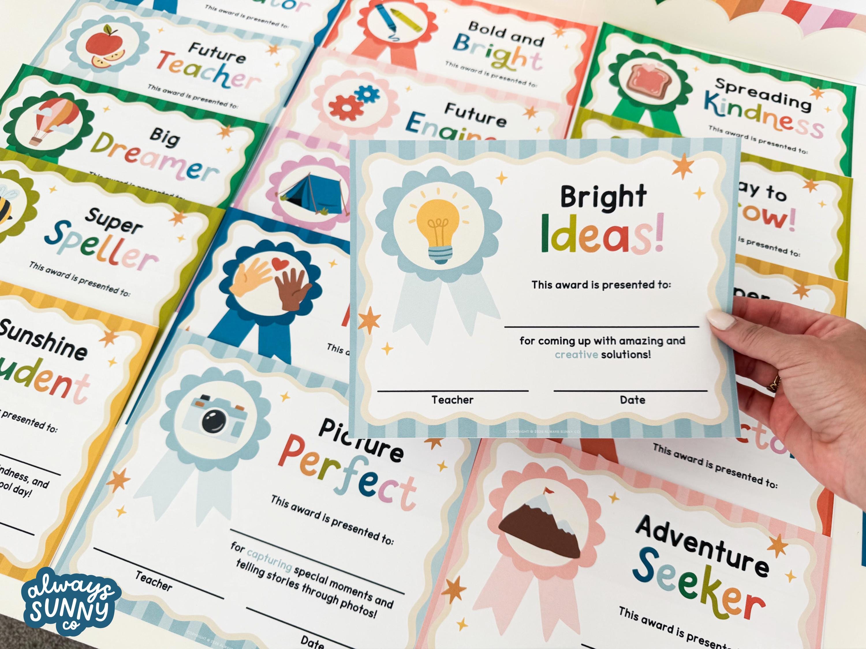 Editable Classroom End of Year Awards & Matching Bookmarks | Student ...