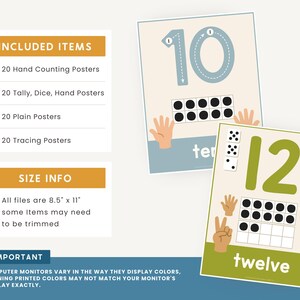 Editable Ten Frame Number Posters | Colorful Number Posters 0-20 | Classroom Decor | Homeschool Counting Printables | Elementary Resources image 3